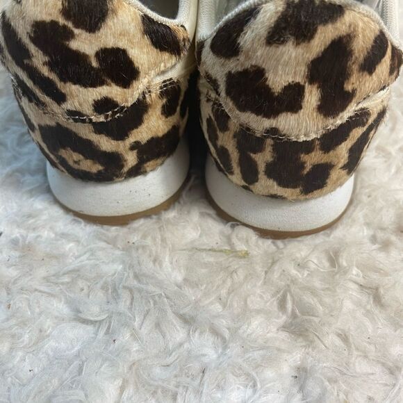 J.Crew Calf hair Animal Print lace up low top Sneakers Size 8 M - Picture 4 of 9